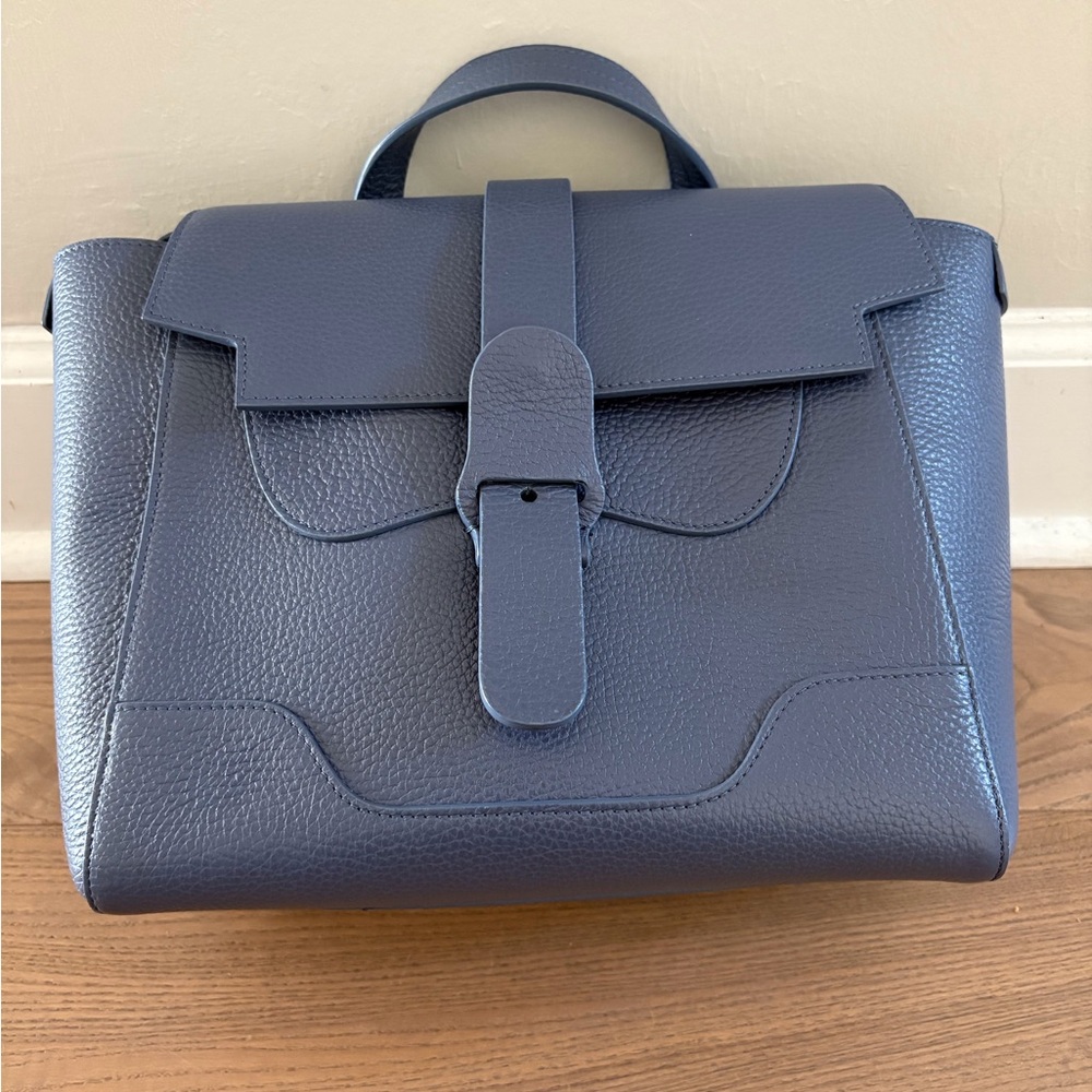 Senreve Blue Leather Backpack